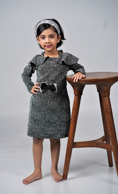 Firstphotoshoot Women A-line Black Below Knee Dress