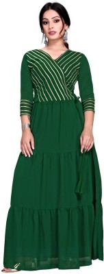 MAHADEV ENTERPRISE Flared/A-line Gown(Green)