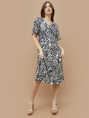 Fame Forever by Lifestyle Women Fit and Flare Blue Midi/Calf Length Dress