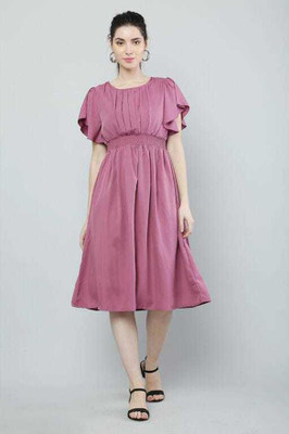one amore Women A-line Pink Knee Length Dress