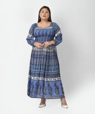 Veldress Women Fit and Flare Multicolor Maxi/Full Length Dress