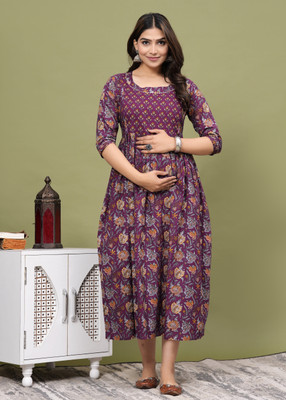 Chandar Textile Flared/A-line Gown(Purple)