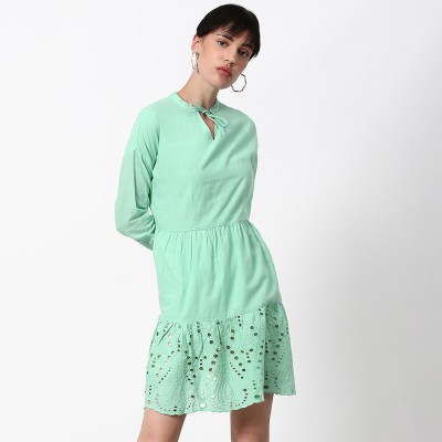 Aditya Birla -abof Women A-line Green Dress