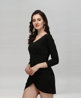 Selvia Women Bodycon Black Mini/Short Dress