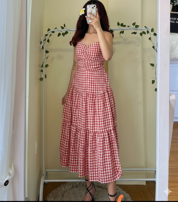 QUINTESSENTIALS Women Blouson Red Maxi/Full Length Dress