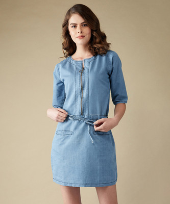 Roadster Women Shift Blue Midi/Calf Length Dress