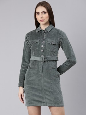 Showoff Women Shirt Grey Dress