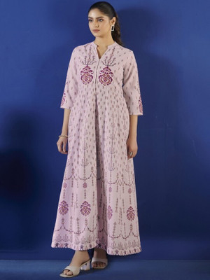 ANOUK Women A-line Pink Maxi/Full Length Dress