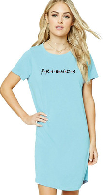 HouseOfCommon Women T Shirt Black Above Knee/Mid Thigh Length Dress
