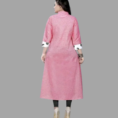 Suhani Creationnm Women Embroidered A-line Kurta(Pink, Light Blue)
