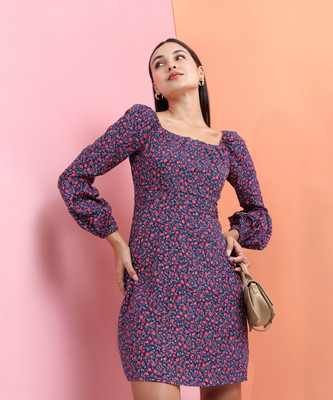 Tokyo Talkies Women Bodycon Dark Blue, Pink, Purple Above Knee/Mid Thigh Length Dress