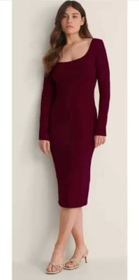 Whitewhale Women Bodycon Maroon Midi/Calf Length Dress