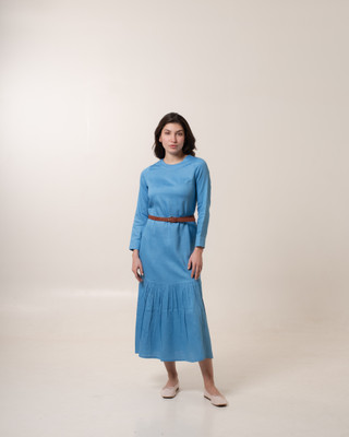 MALVERRA BY HOUSE OF MALKAA Women Maxi Blue Full Length Dress