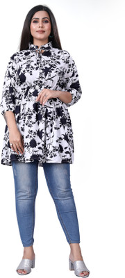 IQQA AZZU FASHIONS Casual Printed Women Multicolor Top