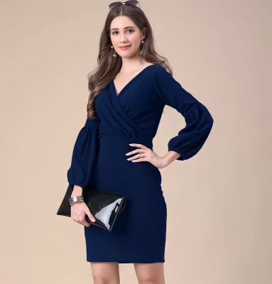 HEMANG FASHION Women Bodycon Dark Blue Dress