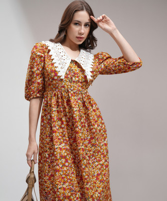 Tokyo Talkies Women Skater Multicolor Above Knee/Mid Thigh Length Dress