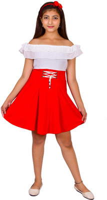 PERFECTPIVOT Women Fit and Flare Red Knee Length Dress