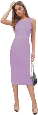 Mohitkumar Singh Women Ribbed Purple Dress