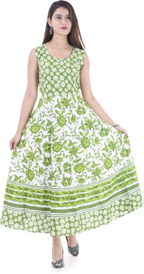 Dream of style Women Maxi Green Full Length Dress
