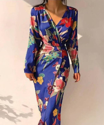 My urban attire Women Bodycon Multicolor Maxi/Full Length Dress