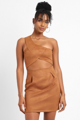 FOREVER 21 Women A-line Brown Dress