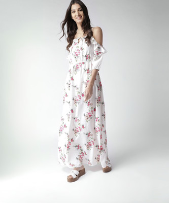 Mast & Harbour Women Maxi White Full Length Dress