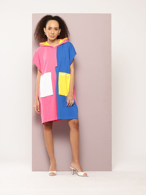 Kook N Keech Women T Shirt Pink Above Knee/Mid Thigh Length Dress