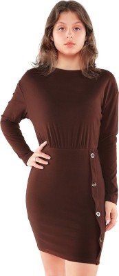 London Rag Women Bodycon Brown Dress