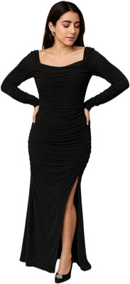 Trendz Minister Women Bodycon Black Maxi/Full Length Dress