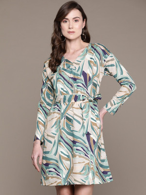 Moda Rapido Women Wrap Multicolor Above Knee/Mid Thigh Length Dress