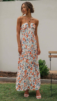 OUTZIDR Women Fit and Flare Multicolor Ankle Length Dress