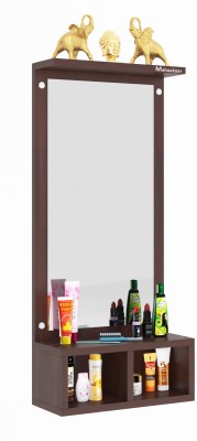 mahaakaay frameless Rectangular Wall Dressing MirrorTable Storage Engineered Wood Wenge Engineered Wood Dressing Table(Finish Color - , Wenge, DIY(Do-It-Yourself))