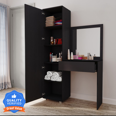 CARLTON LONDON ALLURE Engineered Wood Dressing Table(Finish Color - , Wenge, Knock Down)