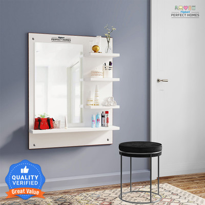 Flipkart Perfect Homes Grace Engineered Wood Dressing Table(Finish Color - , Melamine White SIB, DIY(Do-It-Yourself))