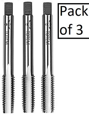 TH1 Totem HSS Tap Set For Threading Set Of 3( 5/8 Inch) Pieces Silver Drill Bit Guage