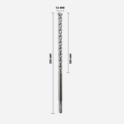 LXMI (12 x 310mm) Cross Tip Drill bit (Silver) Masonry Bit