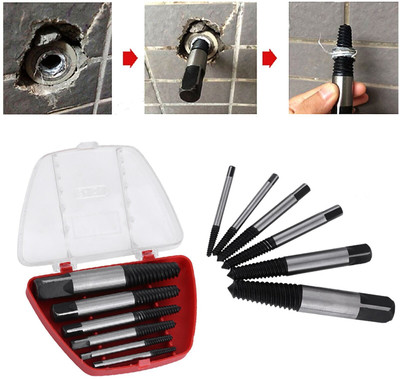 A&S TOOLSHOP Broken Water Pipe Extractor 6Pcs, Broken Water Pipe Screw Extractor 1 x 6 pcs/set screw extractor