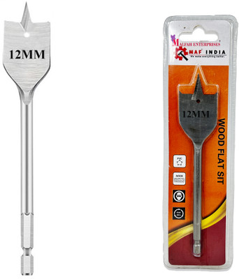 MALFAH ENTERPRISES FLAT WOOD BIT HEX 12MM MAF HEX SHANK FOR SPADE BORING IN WOOD PLASTIC PVC ETC