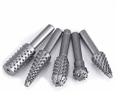 apex ecomm 5Pcs Rotary Burr Hard Alloy Point Burrs Die Grinder Rotary Burr Rasp File Set