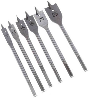 Inditrust new 6pc Flat wood Drill Bit set 10mm, 12mm, 16mm, 18mm, 20mm & 25mm for wood and Plastic Working