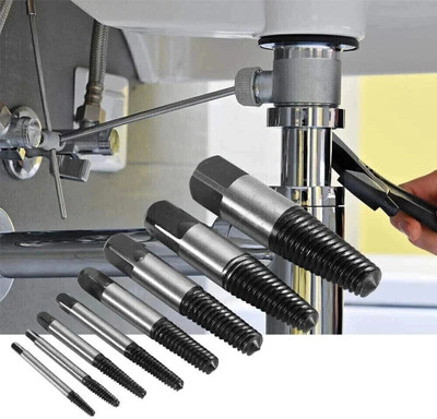 uptodatetools 8 pcs Broken Water Pipe Screw Extractor, Damaged Bolt Remover Set Valve Broken Wire Maintenance Tool