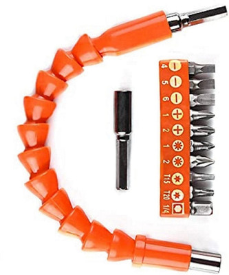 RMGS ¼ Flexible Bit Extension Kit, Flexible Soft Shaft Extension Screwdriver Bits Drill Bit Power Hand Repair Tools Accessories for Drill machine (13 Pieces Set)