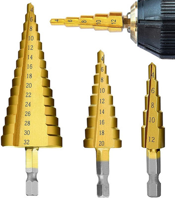 REIOENT HIGH QUALITY Hss Steel Titanium Step Hexagonal Drill Bits Titanium Bit Set Hole Cutter 4-12/20/32mm