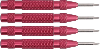 DYTOOLS 4pcs Center Punch, 5in Automatic Center Punch HSS Punch Set Automatic Center Punch Tool for Installation Maintenance(red)