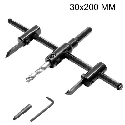 wagela Adjustable Woodwork Twist Hole DIY Circle Saw Cutter, Drill Bits Set. 30-200 mm Woodworking Twist Hole DIY Tools (30-200 mm) Specialty Woodworking Bits(Pack of 1)