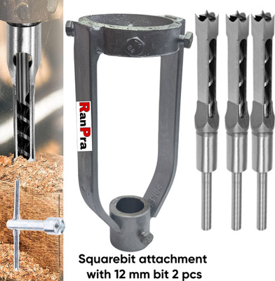RanPra Attachment Bench drill to DIY Tenoning Machine Tenon tool with 12 mm bit 3 pcs