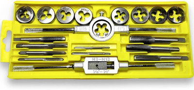 ZIODIC Practical/set Metric Handle Taps Dies Sets Kits Screw Thread Taps Carbon Steel M3-M12 Taps Dies Wrench Screw (20 Pic) Masonry Bits Set(Pack of 20)