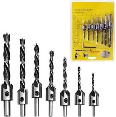 BANISTROKES Countersink Drill Bit Set(3mm TO 10mm) 7pc point woodworking bit set Countersink Drill Bit Set(3mm TO 10mm) 7pc point woodworking bit set