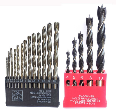 Inditrust new Heavy duty 13pc HSS drill bit and 5pc Wood drill bit set (Pack of 2)