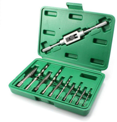 PKT Screw Extractor Set, 11pcs 3-10mm Damaged Bolt Remover Set with Holder Frame Speed Out Screw Extractor Drill Bits Tool